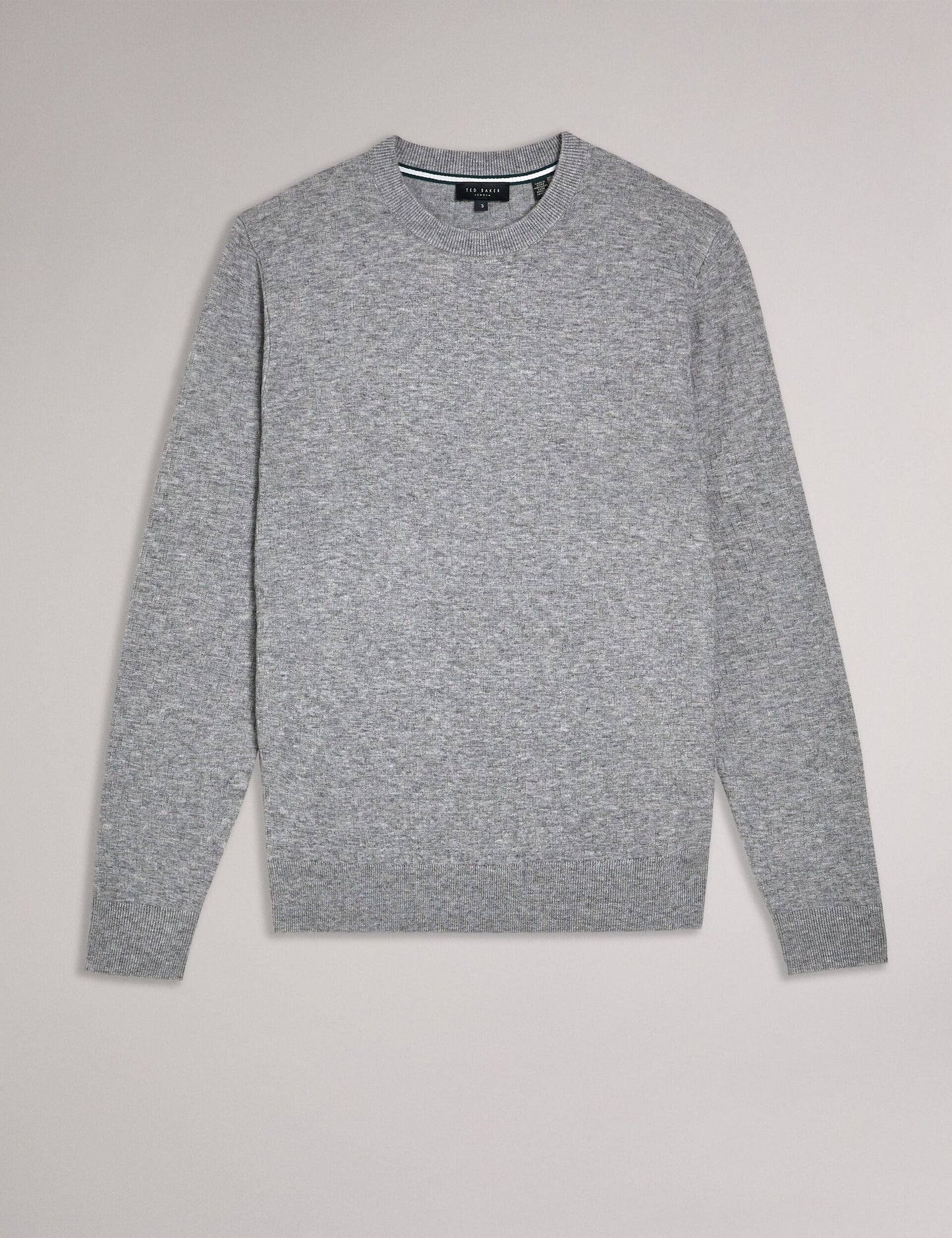 Ted Baker LOUNG - Textured T Knit Crew Neck Sweater GREY MARL