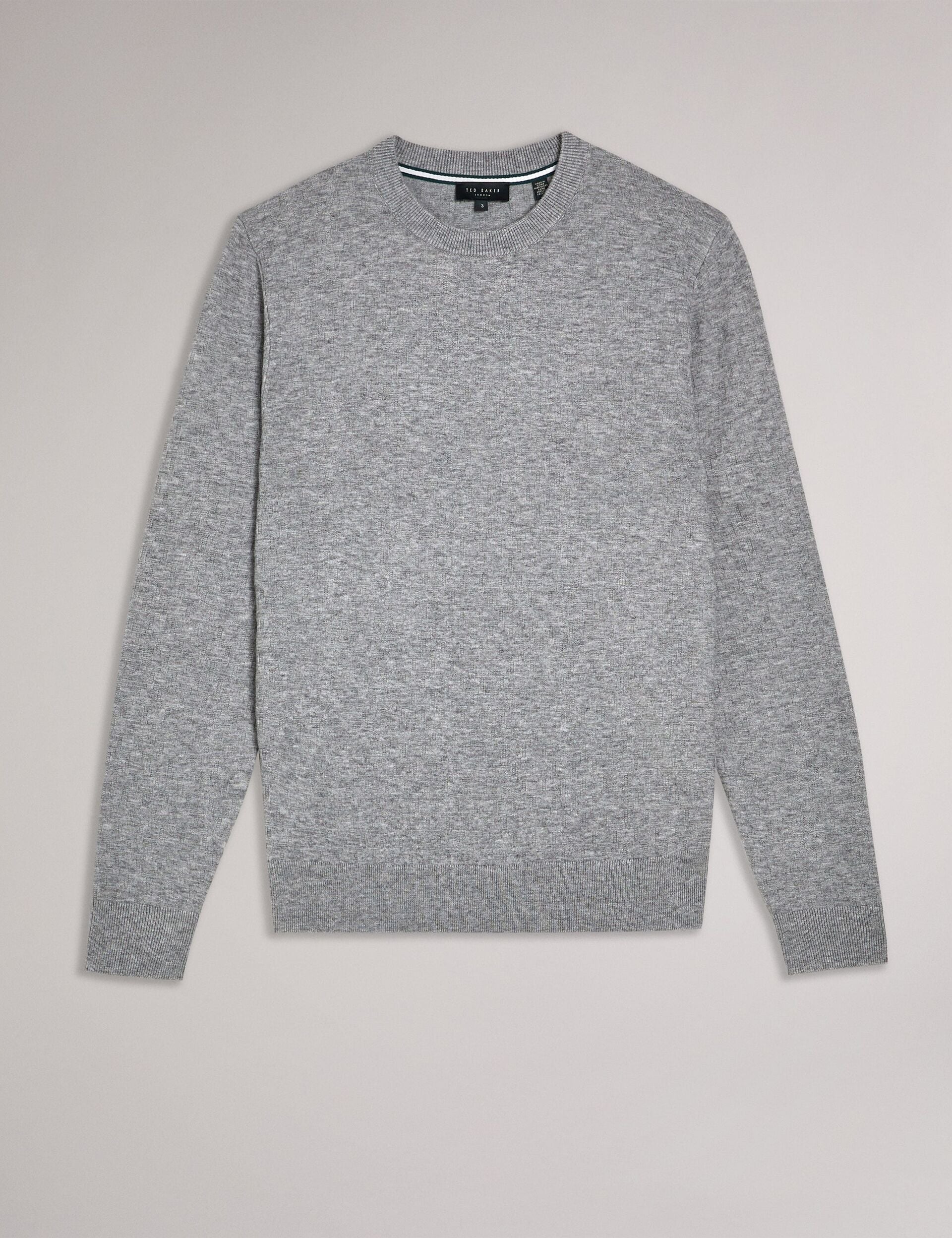 Ted Baker LOUNG - Textured T Knit Crew Neck Sweater GREY MARL