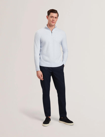 Ted Baker KURNLE - T Knit Half Zip Funnel Neck Jumper BABY BLUE