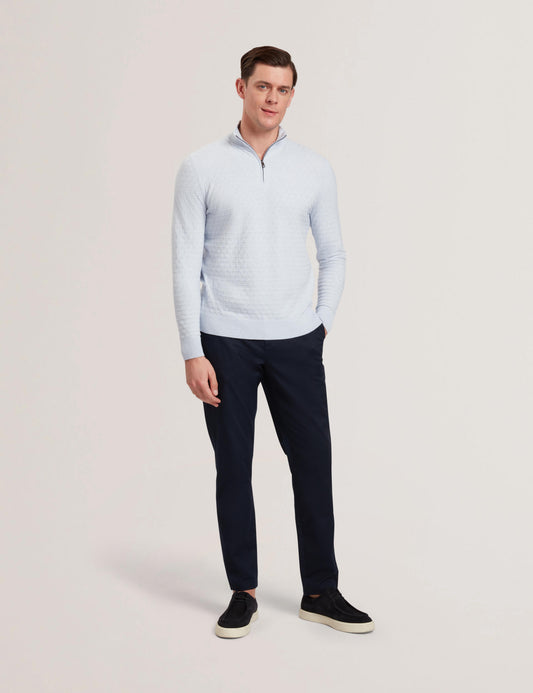Ted Baker KURNLE - T Knit Half Zip Funnel Neck Jumper BABY BLUE