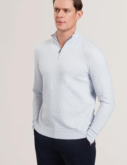 Ted Baker KURNLE - T Knit Half Zip Funnel Neck Jumper BABY BLUE