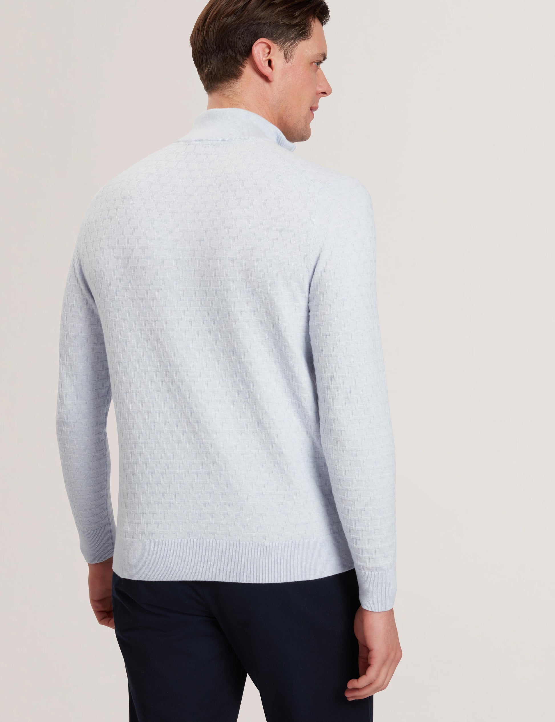 Ted Baker KURNLE - T Knit Half Zip Funnel Neck Jumper BABY BLUE