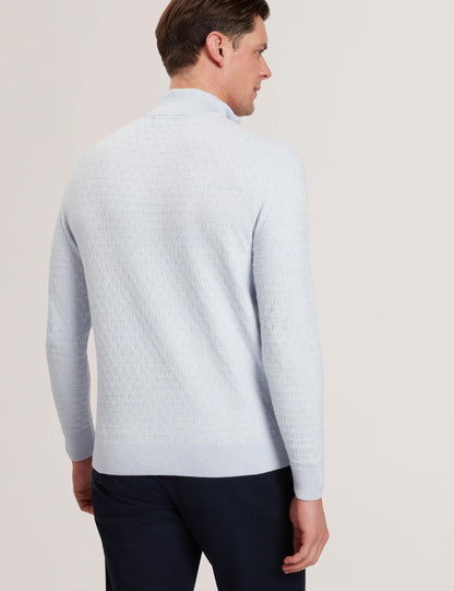 Ted Baker KURNLE - T Knit Half Zip Funnel Neck Jumper BABY BLUE