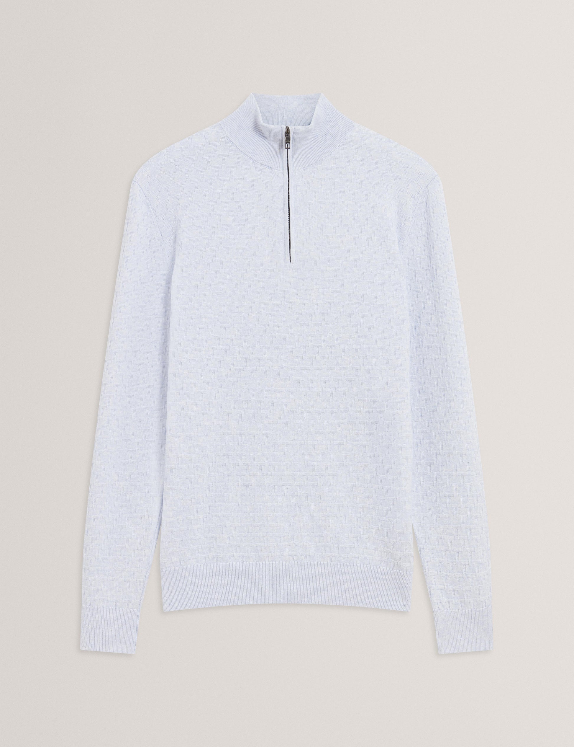 Ted Baker KURNLE - T Knit Half Zip Funnel Neck Jumper BABY BLUE