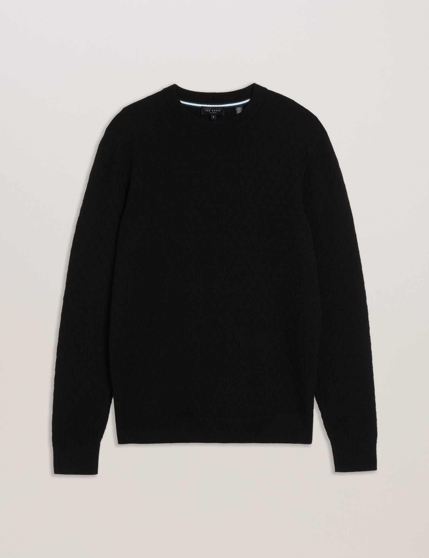 Ted Baker LOUNG - Textured T Knit Crew Neck Jumper BLACK