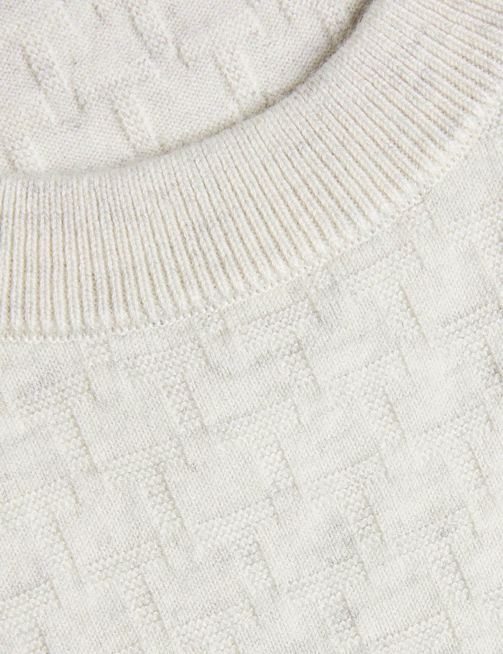 Ted Baker LOUNG - Textured T Knit Crew Neck Jumper ECRU