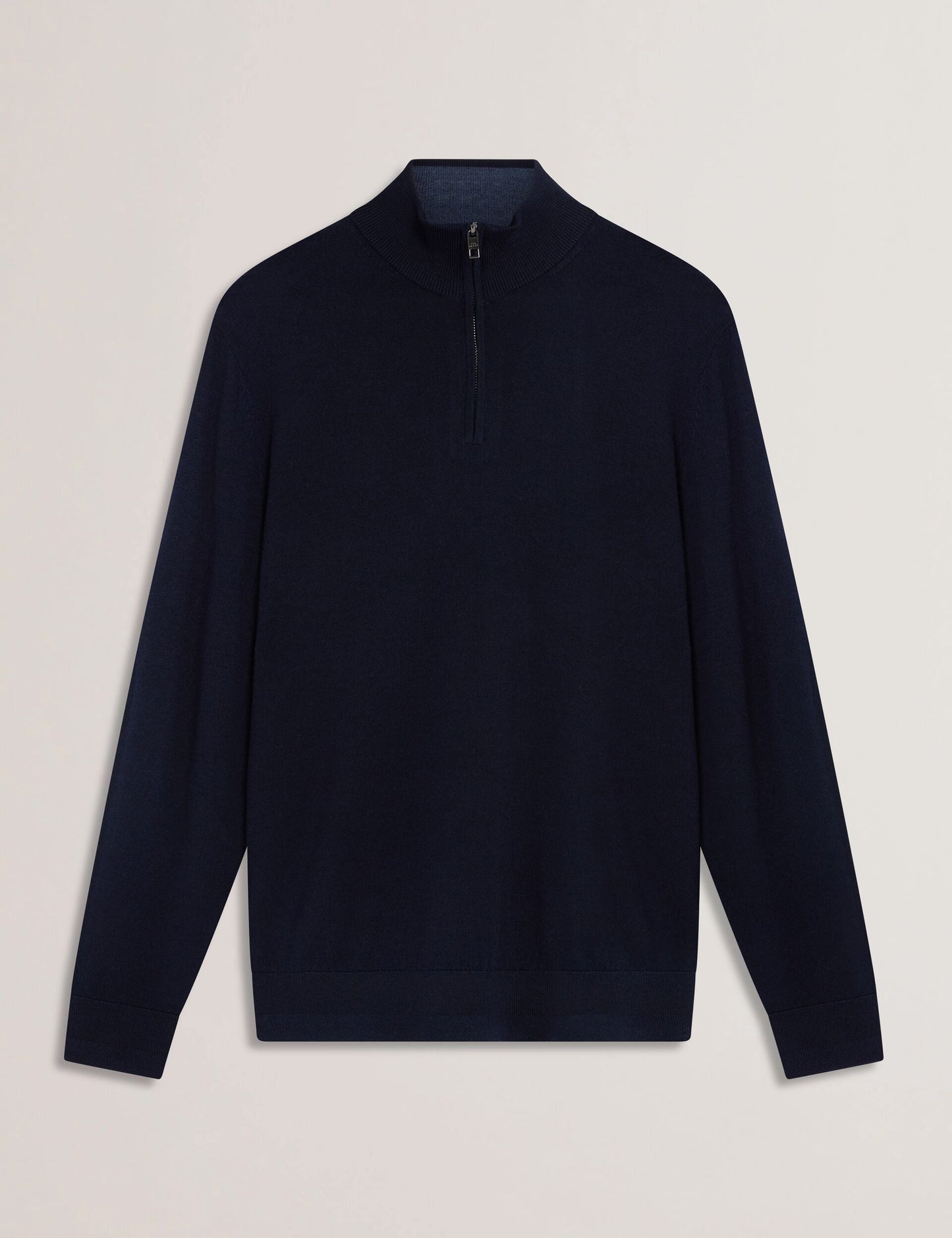 Ted Baker LIMEHAS Wool Quarter Zip Funnel Neck Sweater in Navy NAVY