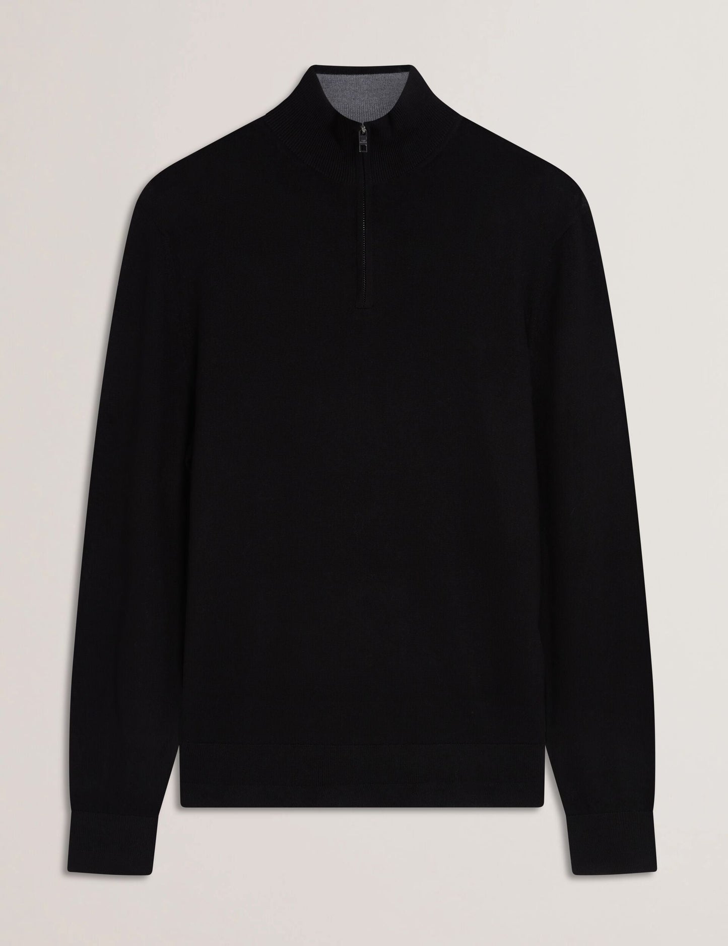 Ted Baker LIMEHAS Wool Quarter Zip Funnel Neck Sweater in Black BLACK