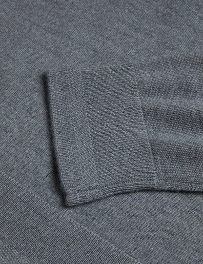 Ted Baker CARNBY - Pure Wool Crew Neck Jumper CHARCOAL