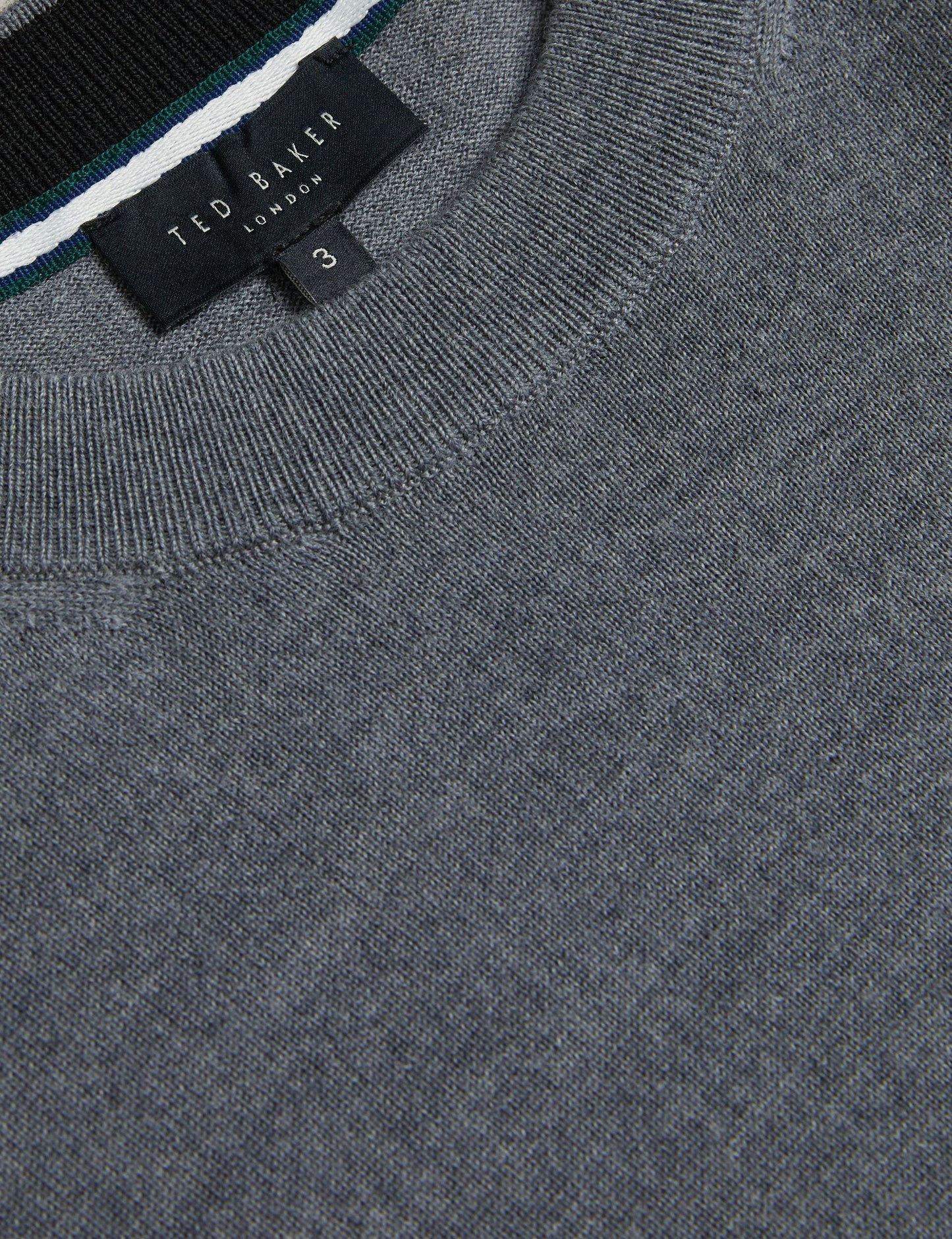 Ted Baker CARNBY - Pure Wool Crew Neck Jumper CHARCOAL