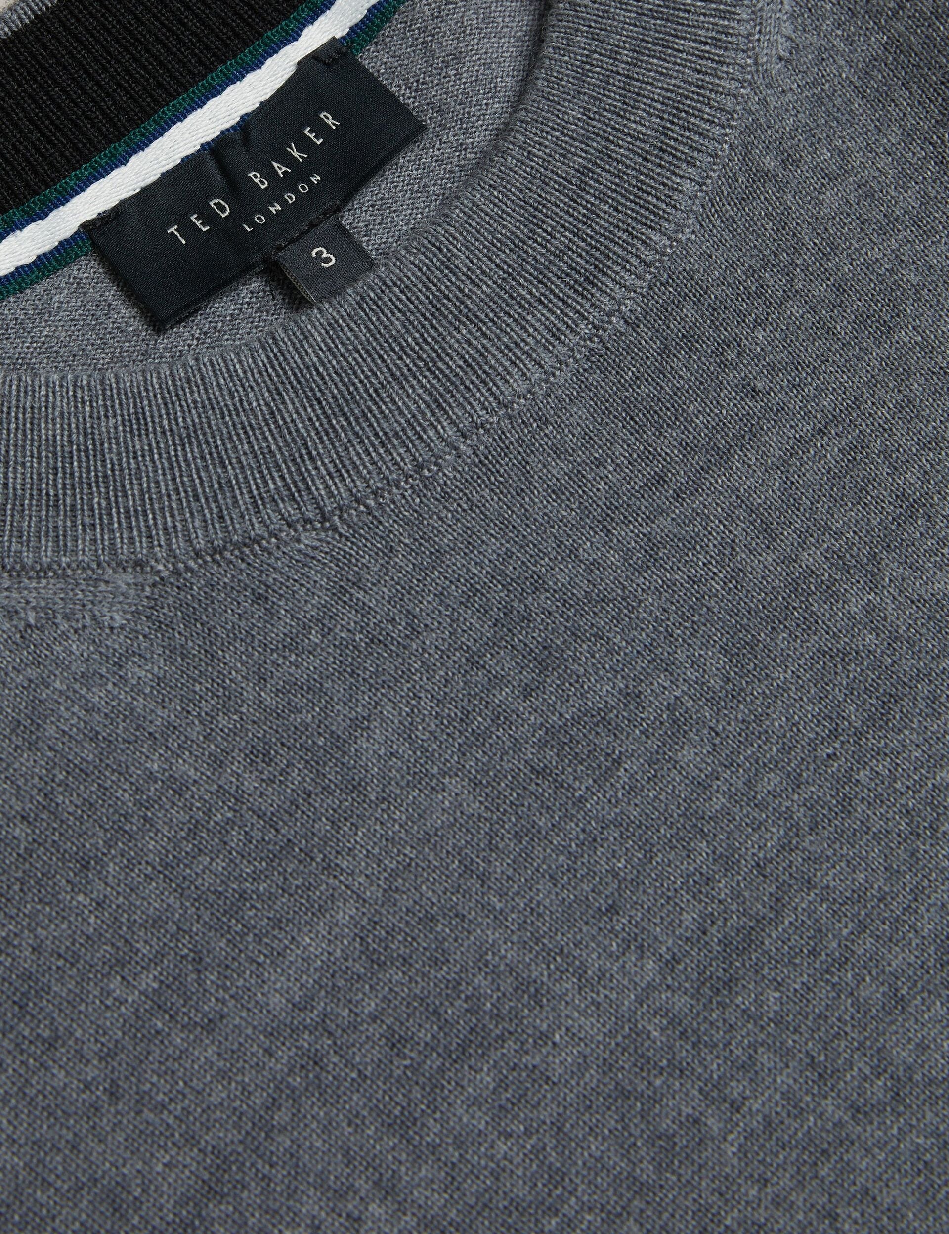 Ted Baker CARNBY - Pure Wool Crew Neck Jumper CHARCOAL