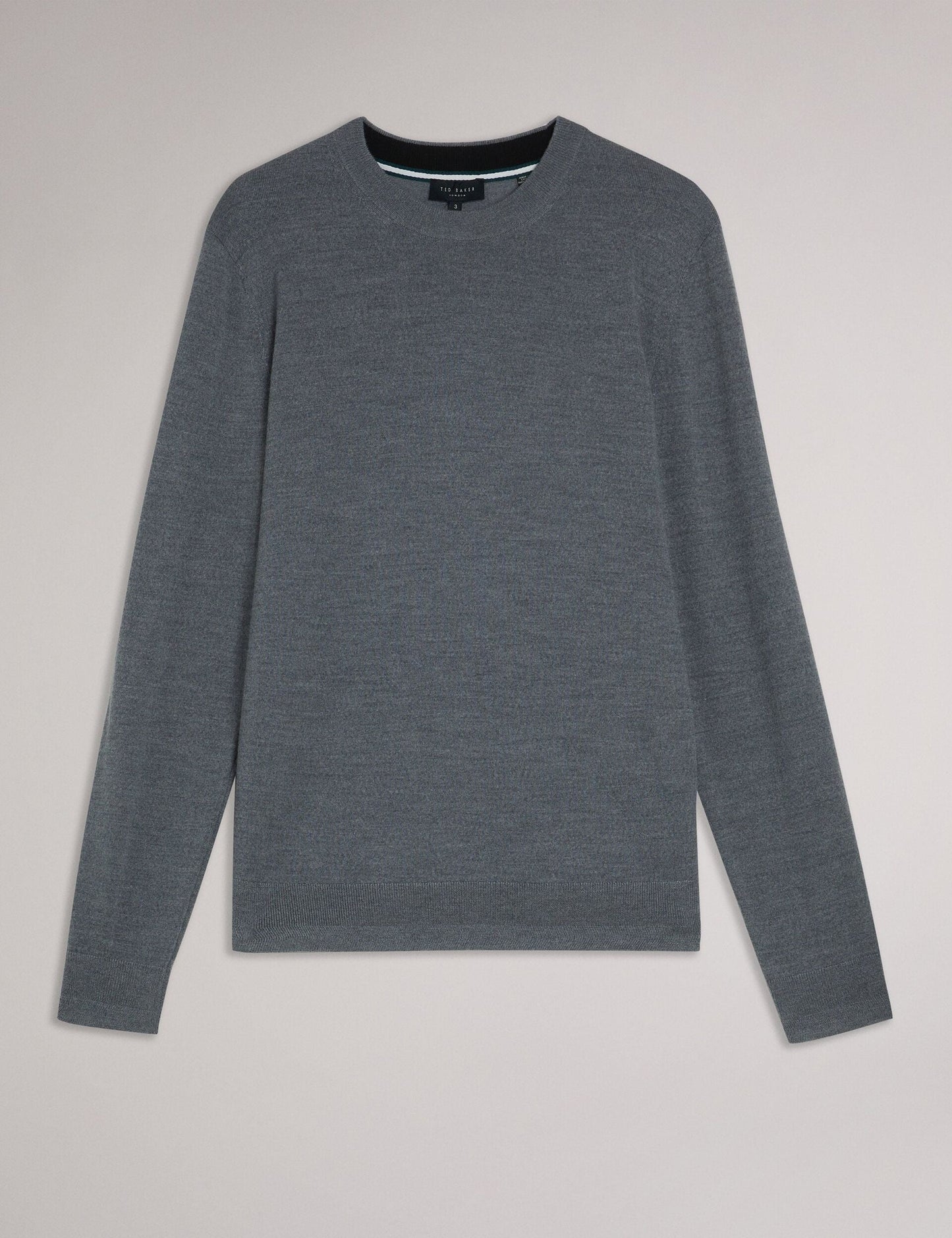 Ted Baker CARNBY - Pure Wool Crew Neck Jumper CHARCOAL