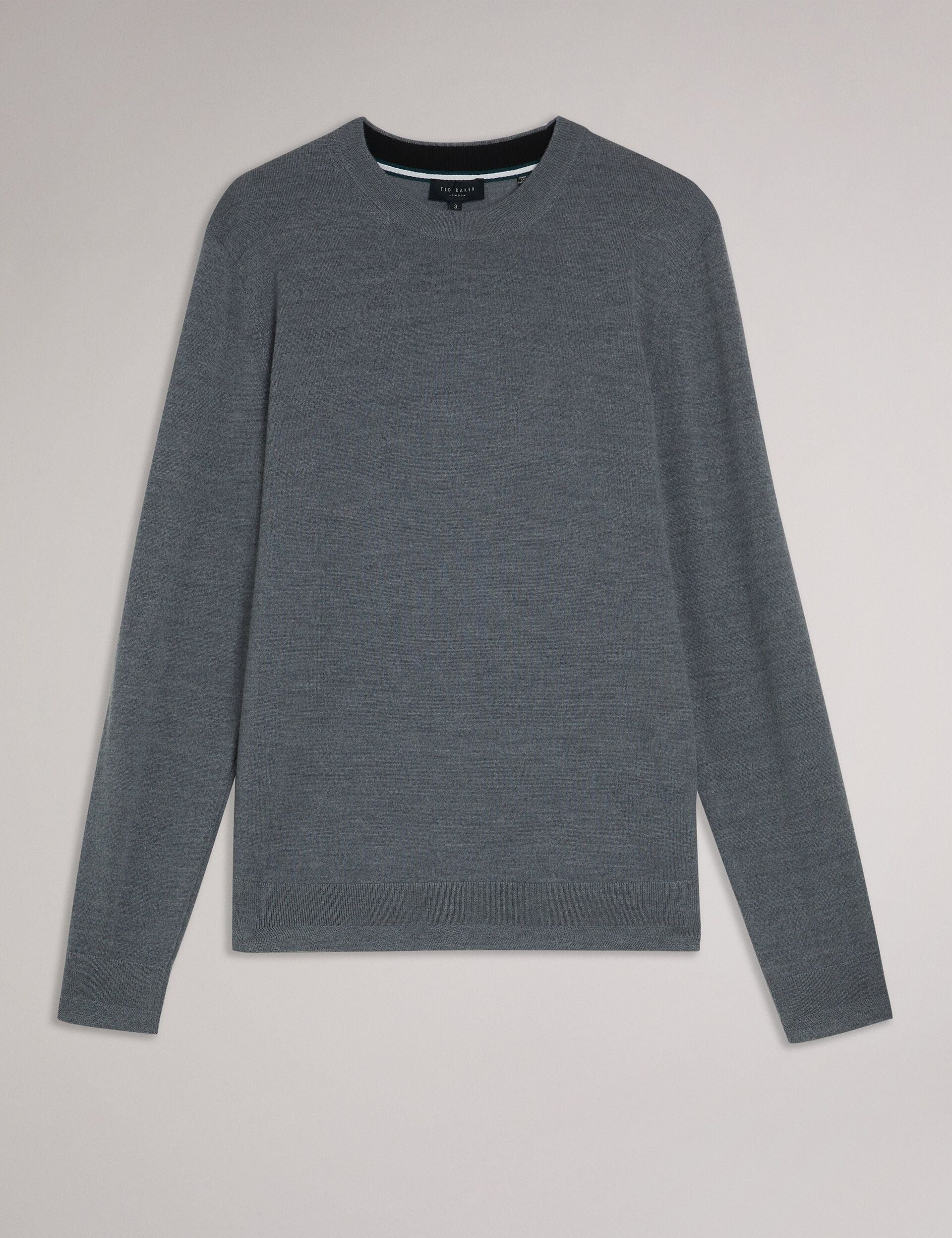 Ted Baker CARNBY - Pure Wool Crew Neck Jumper CHARCOAL