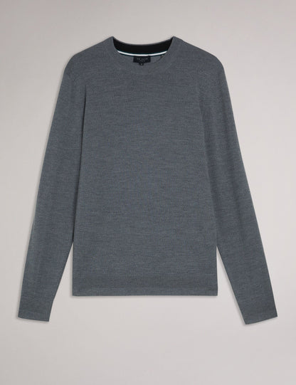 Ted Baker CARNBY - Pure Wool Crew Neck Jumper CHARCOAL