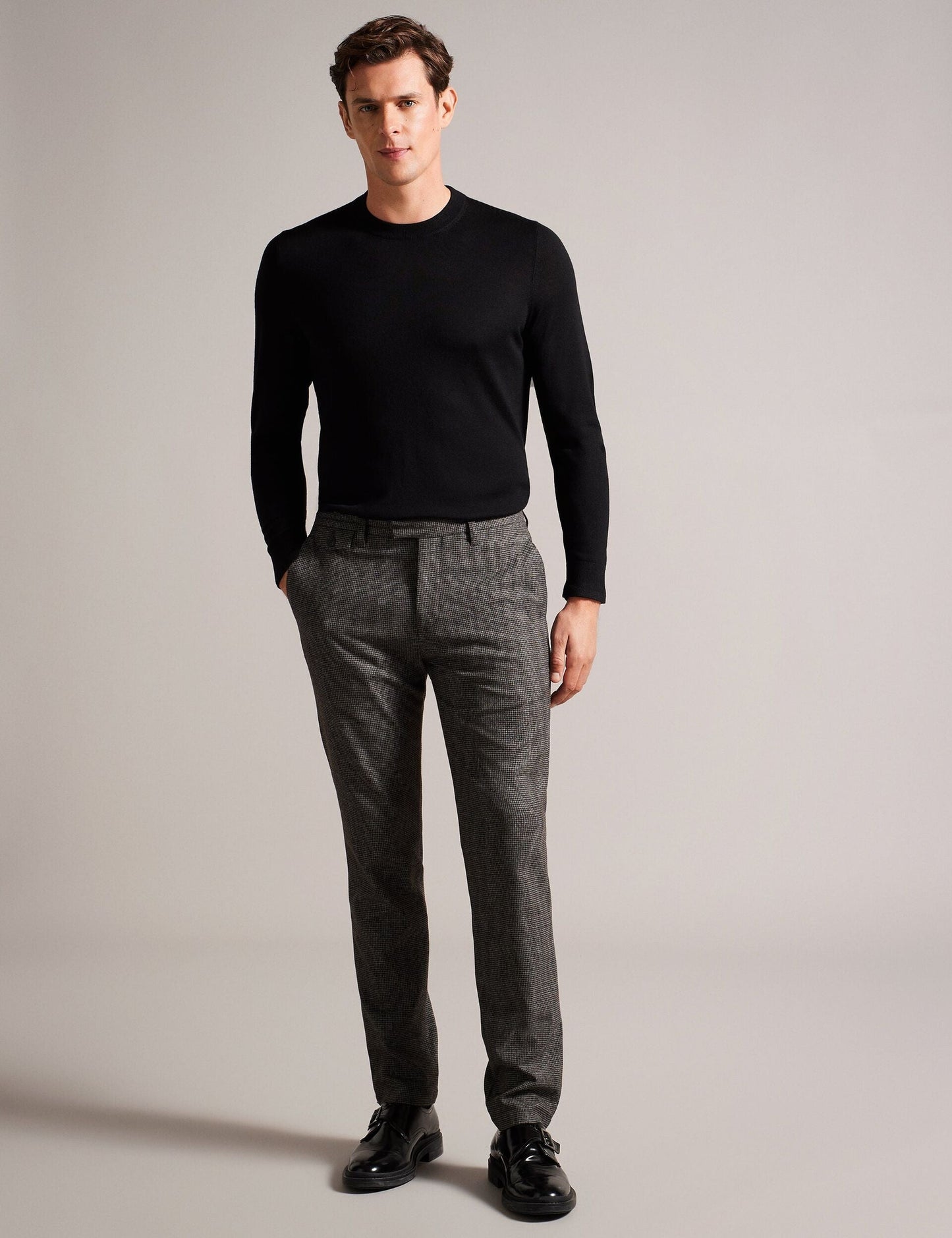 Ted Baker CARNBY - Pure Wool Crew Neck Jumper BLACK