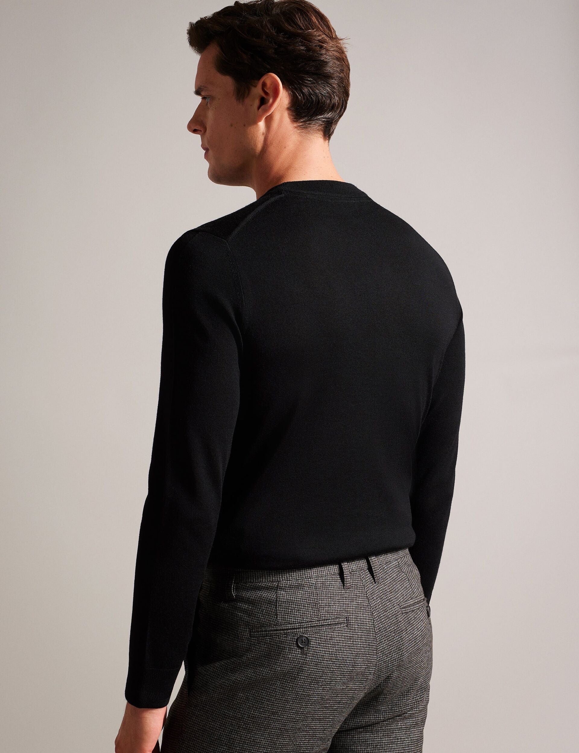 Ted Baker CARNBY - Pure Wool Crew Neck Jumper BLACK