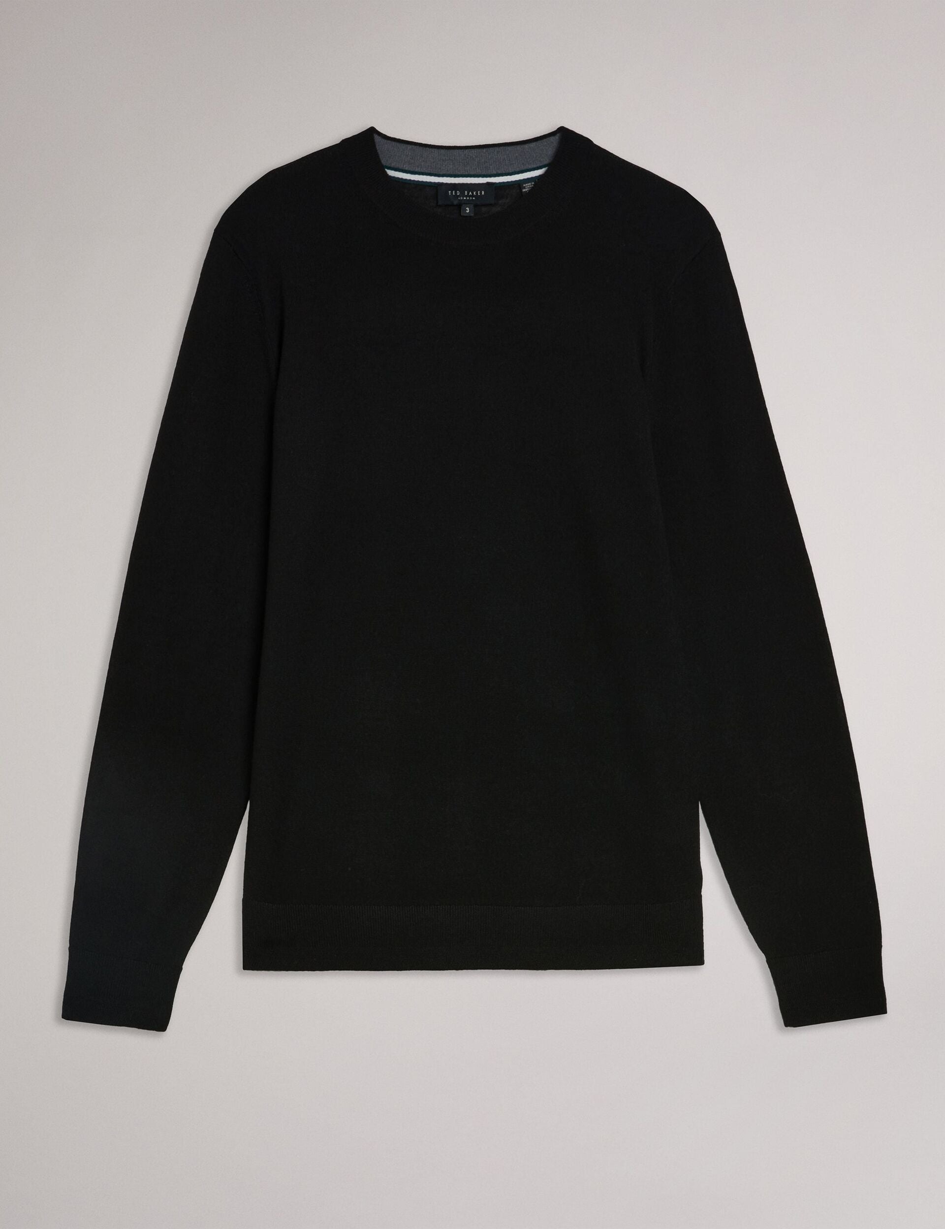 Ted Baker CARNBY - Pure Wool Crew Neck Jumper BLACK