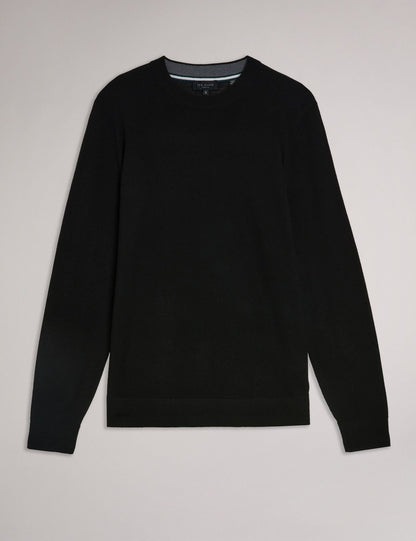 Ted Baker CARNBY - Pure Wool Crew Neck Jumper BLACK