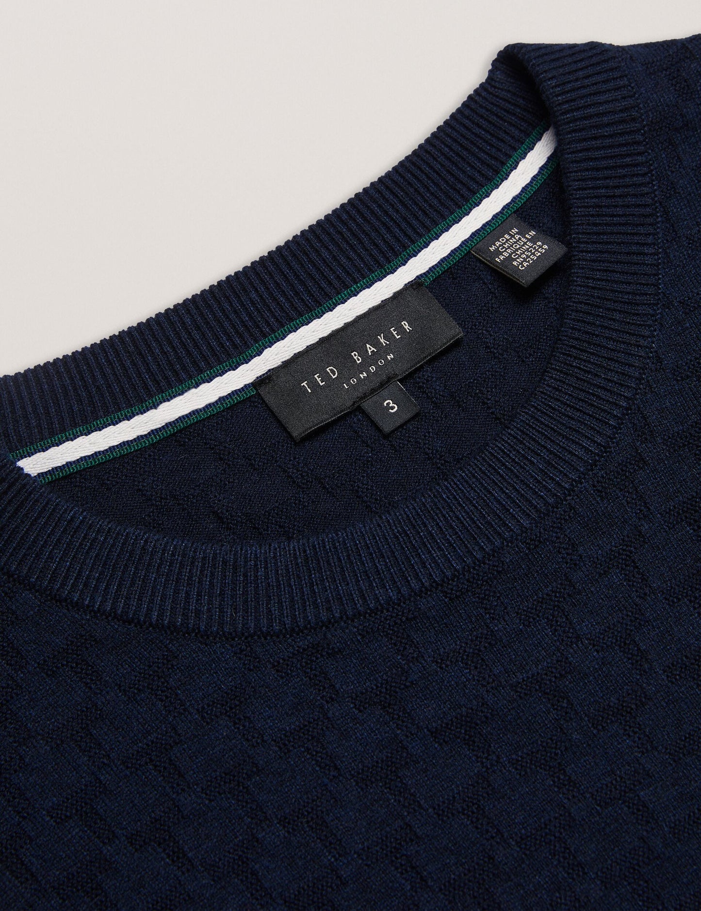 Ted Baker LOUNG - Textured T Knit Crew Neck Jumper NAVY
