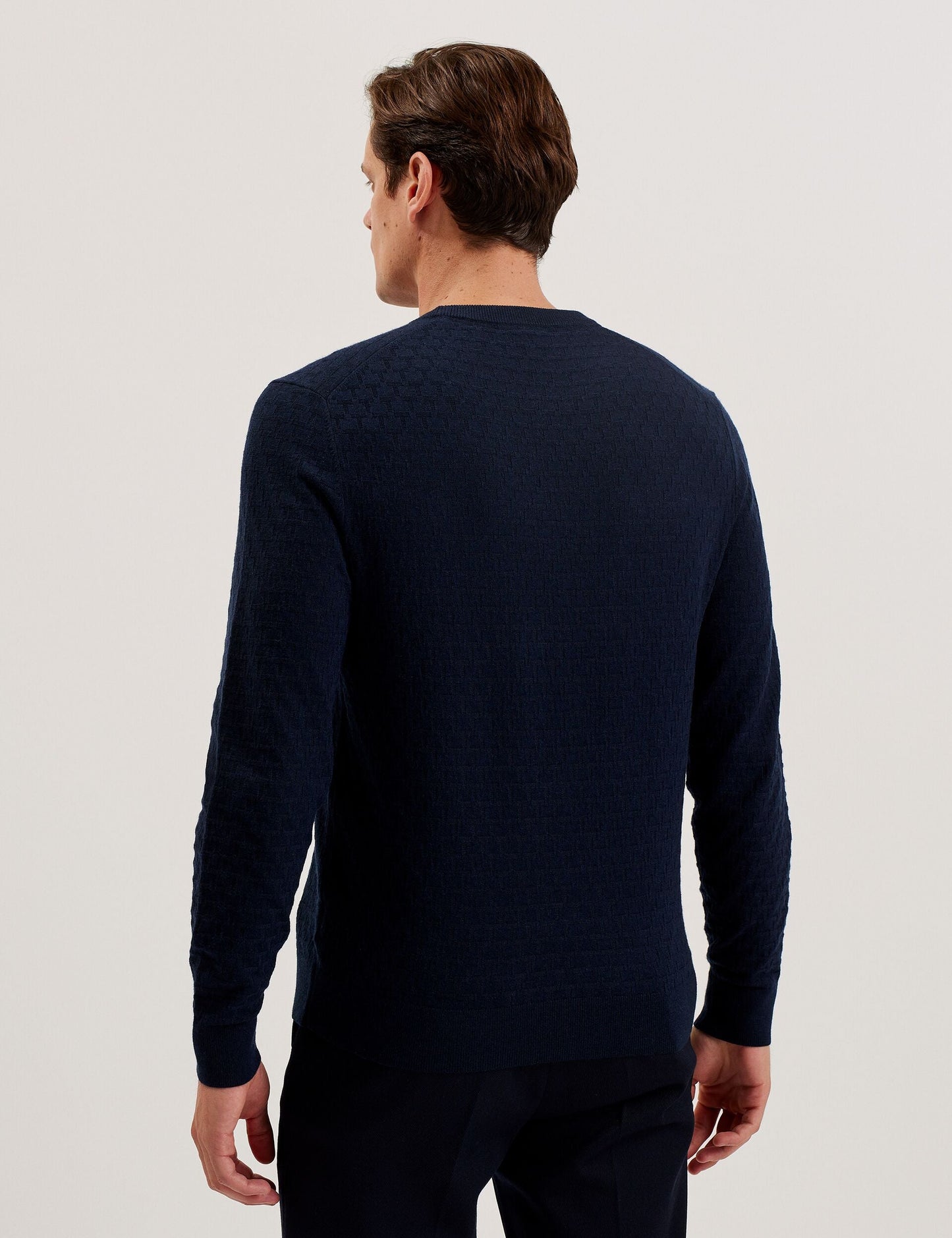 Ted Baker LOUNG - Textured T Knit Crew Neck Jumper NAVY
