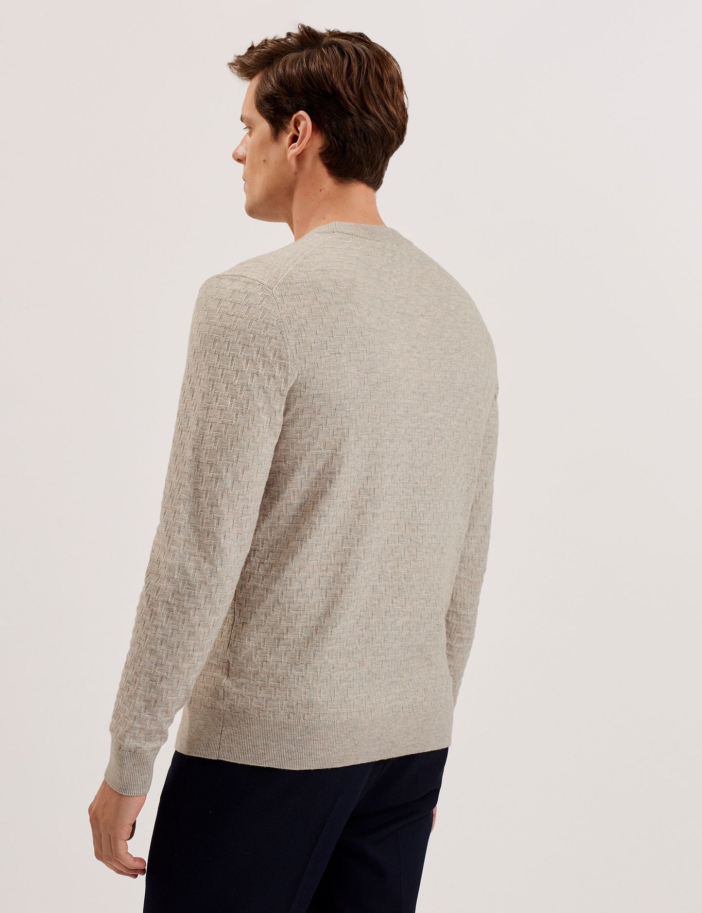 Ted Baker LOUNG - Textured T Knit Crew Neck Jumper TAUPE
