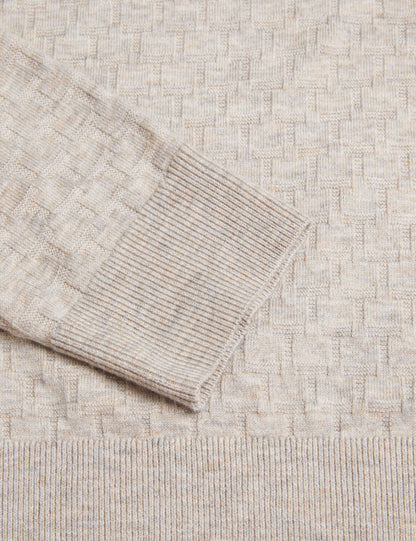 Ted Baker LOUNG - Textured T Knit Crew Neck Jumper TAUPE