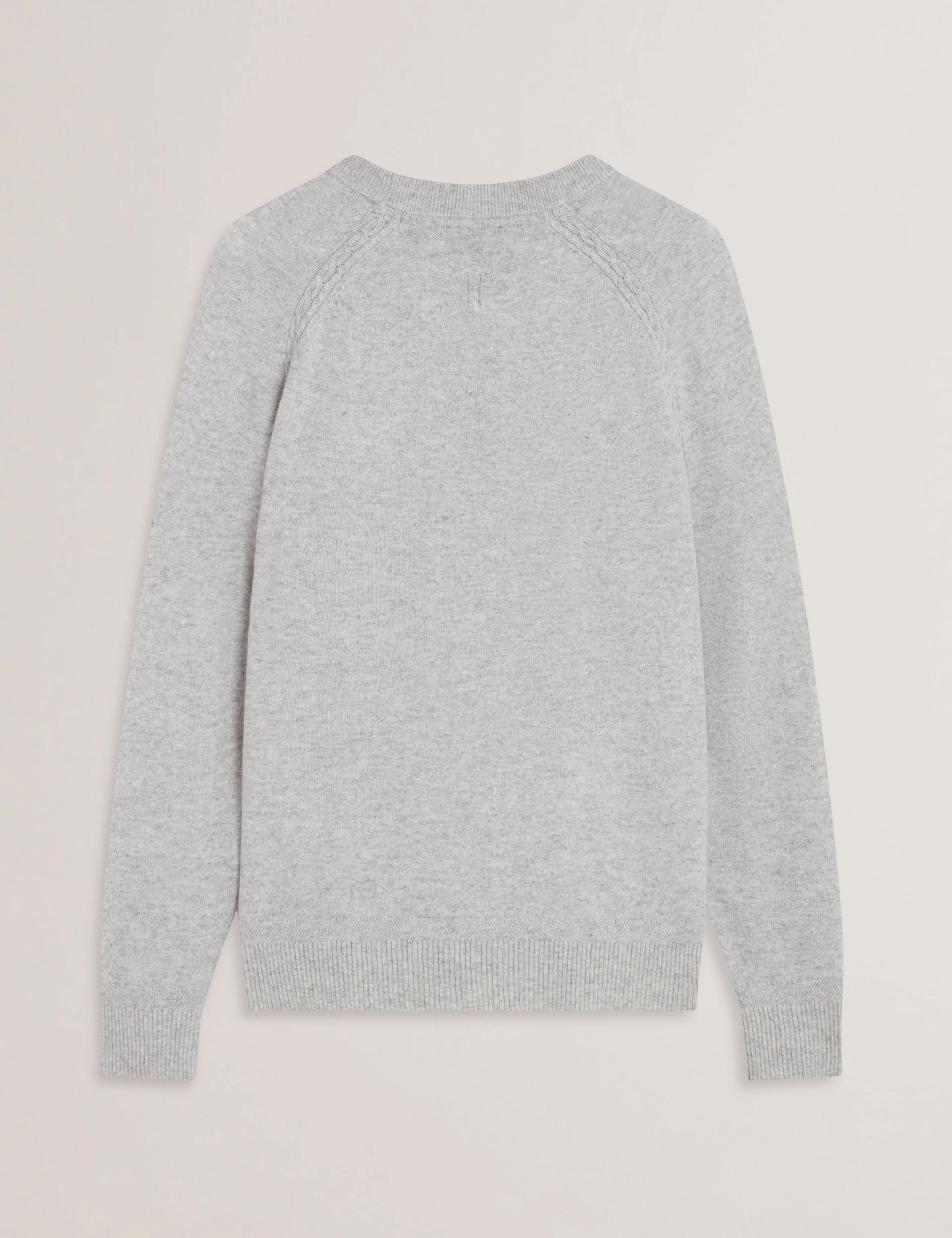 Ted Baker GLANT - Cashmere Cable Detail Crew Neck Jumper GREY