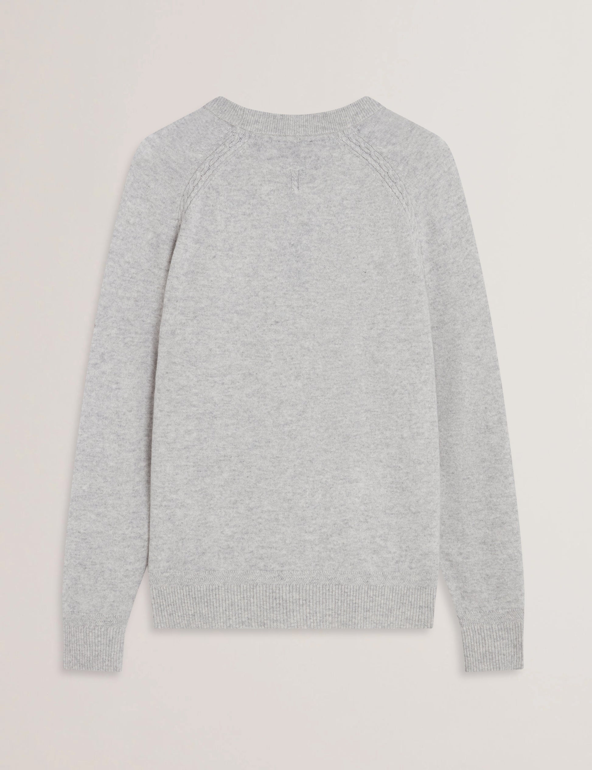 Ted Baker GLANT - Cashmere Cable Detail Crew Neck Jumper GREY