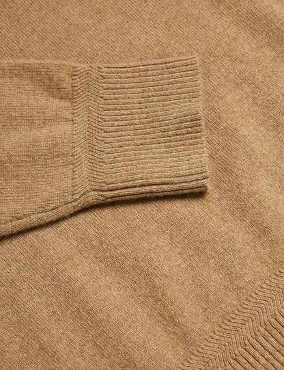 Ted Baker GLANT - Cashmere Cable Detail Crew Neck Jumper ECRU