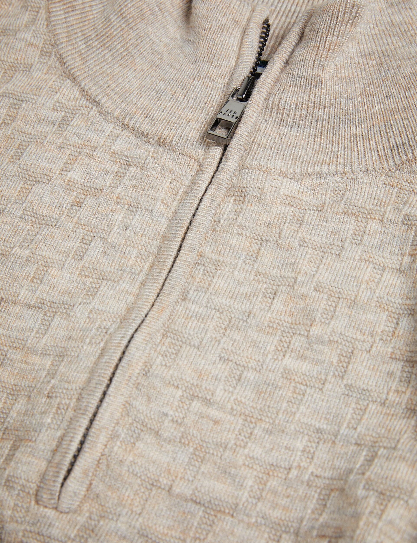 Ted Baker KURNLE - T Knit Half Zip Funnel Neck Jumper CAMEL