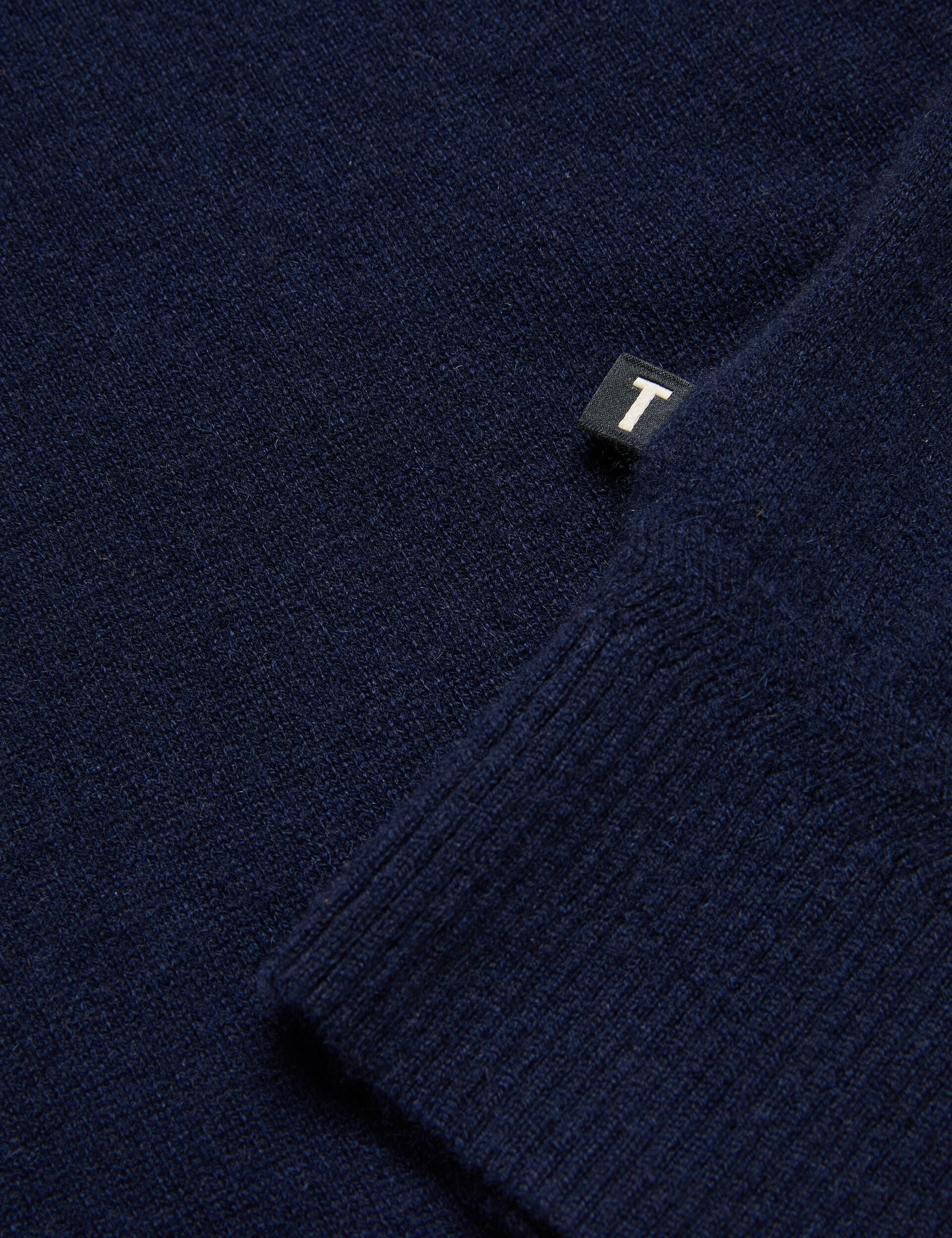 Ted Baker GLANT - Cashmere Cable Detail Crew Neck Jumper NAVY
