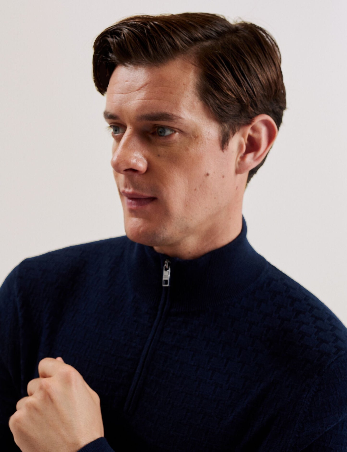 Ted Baker KURNLE - T Knit Half Zip Funnel Neck Jumper NAVY