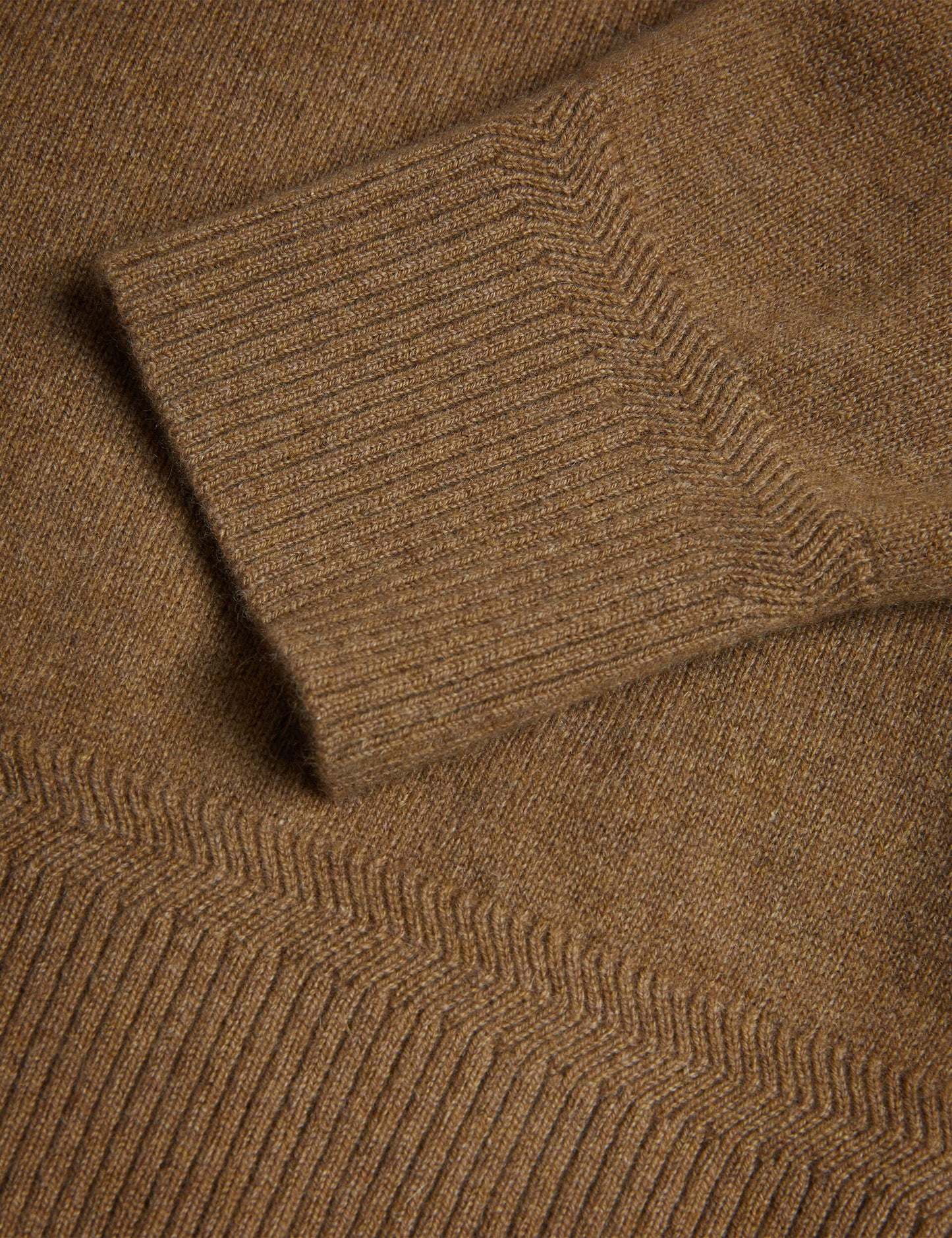 Ted Baker KAROLT - Cashmere Knit Long Sleeve Polo Top DARK BROWN