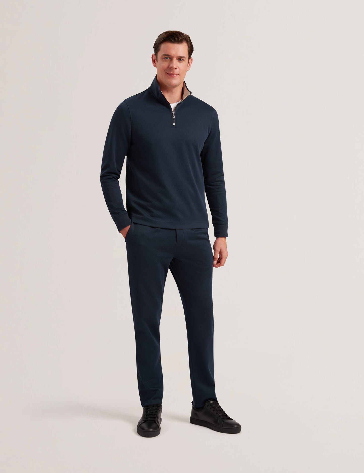 Ted Baker PRYOR - Half Zip Funnel Neck Sweatshirt NAVY