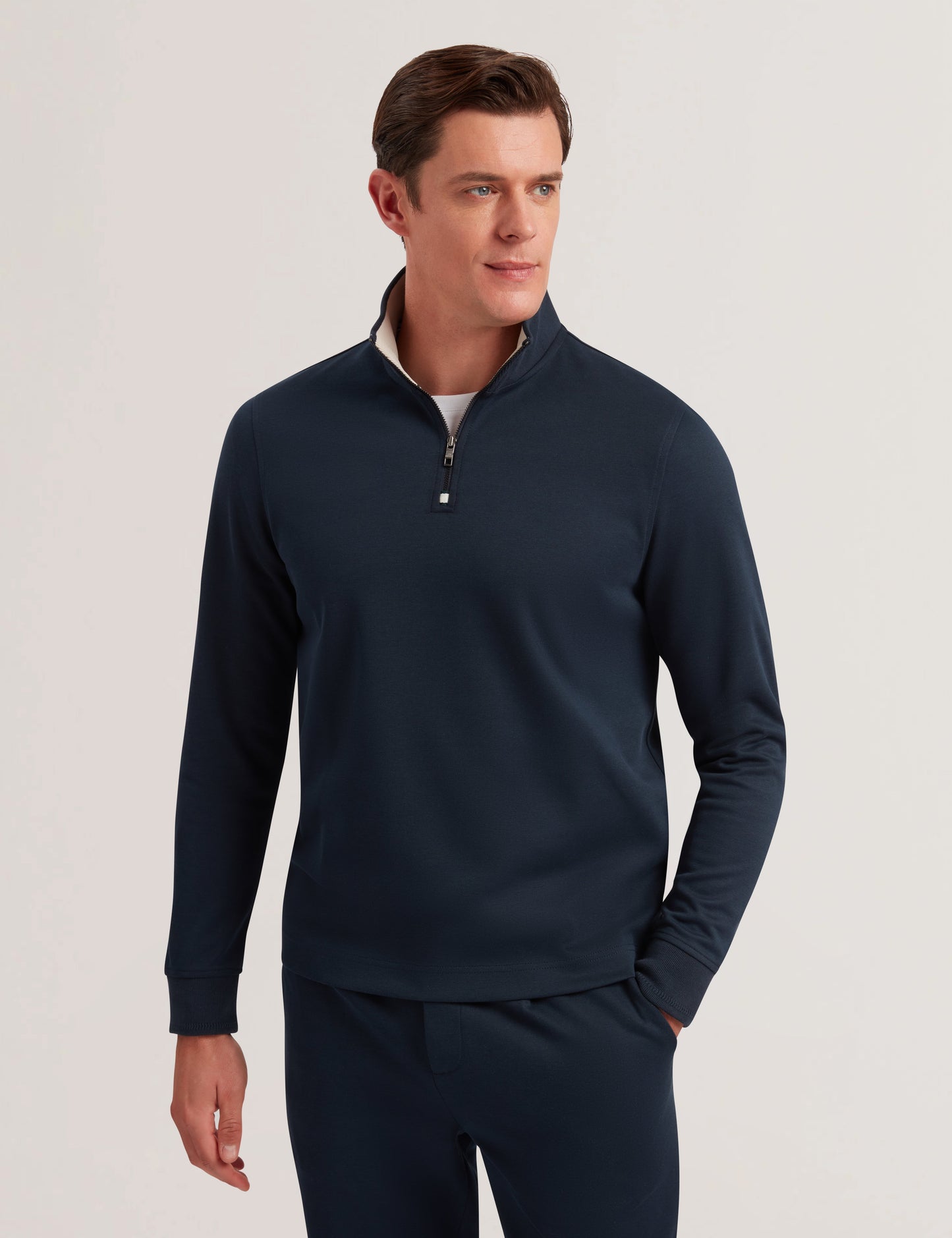 Ted Baker PRYOR - Half Zip Funnel Neck Sweatshirt NAVY