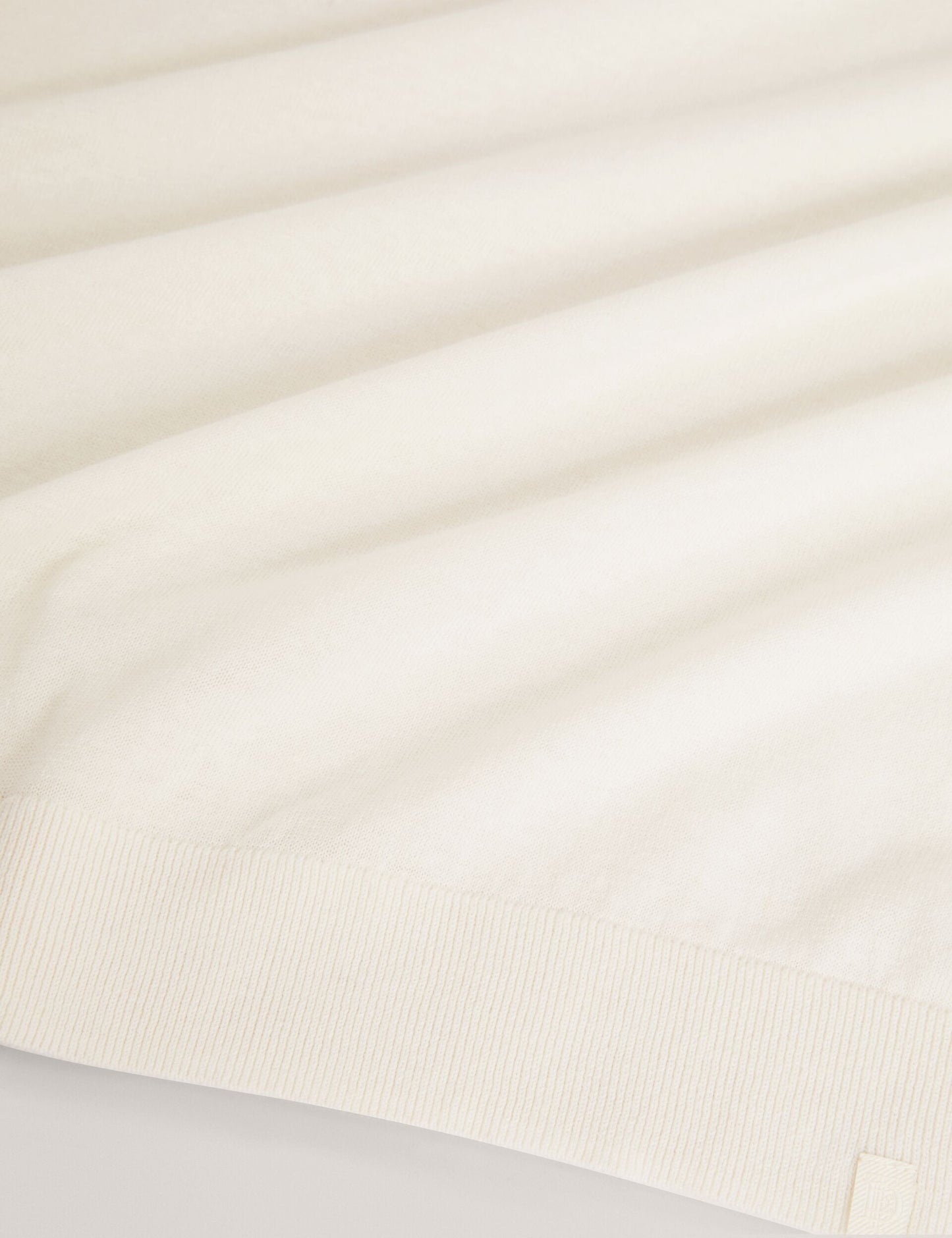Ted Baker YAEN Rolled Edge Linen Blend Crew Neck Jumper WHITE