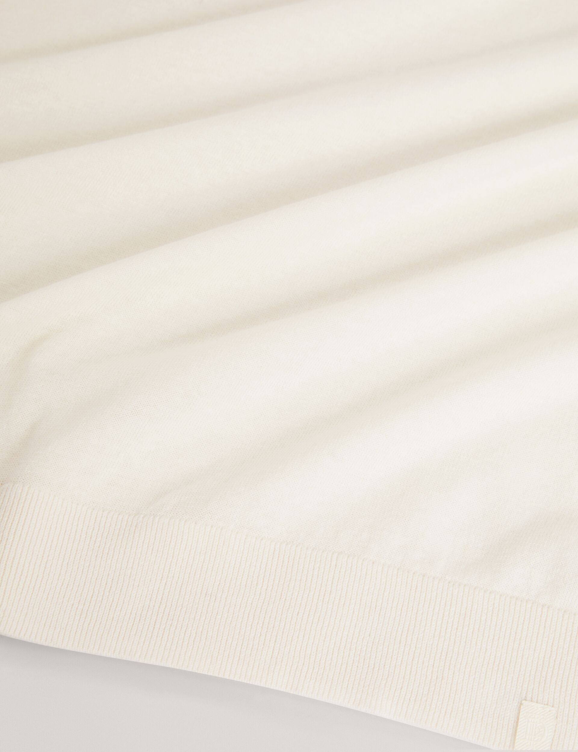 Ted Baker YAEN Rolled Edge Linen Blend Crew Neck Jumper WHITE