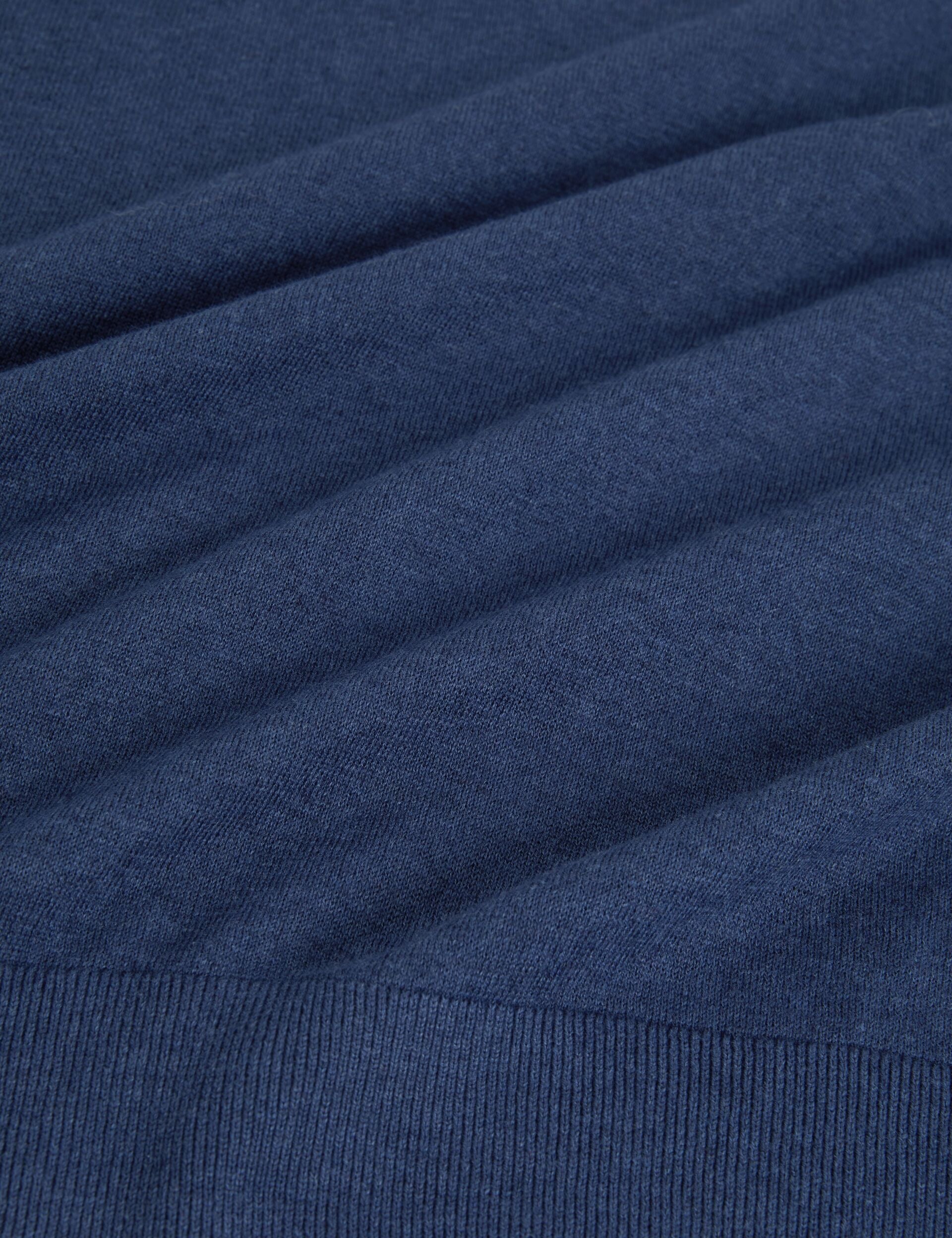 Ted Baker YAEN Rolled Edge Linen Blend Crew Neck Jumper MID NAVY