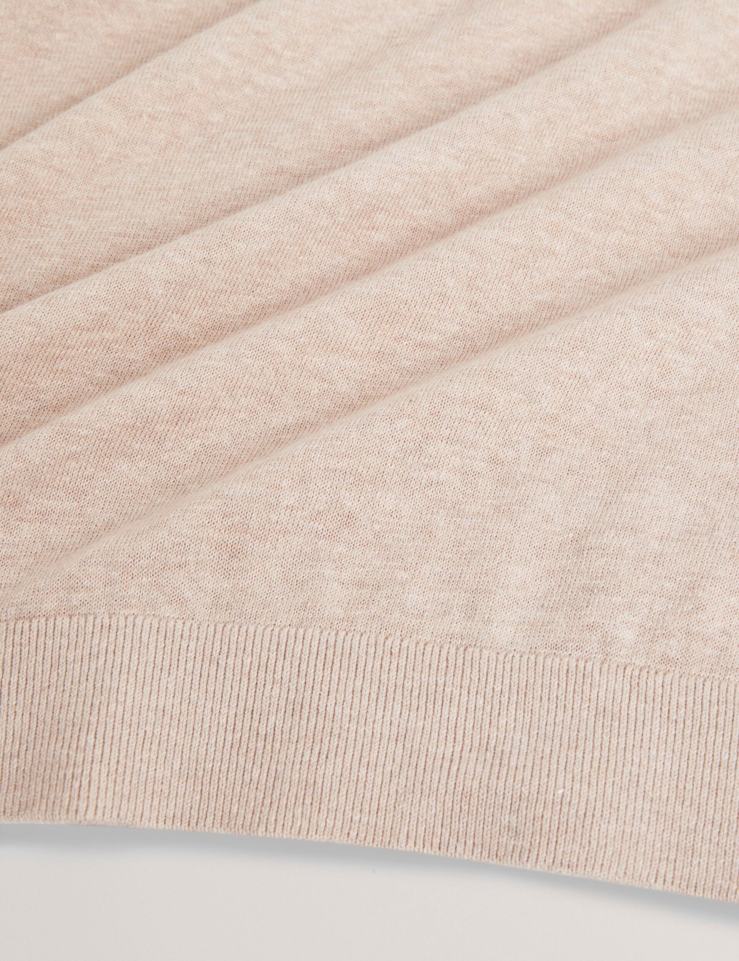 Ted Baker YAEN Rolled Edge Linen Blend Crew Neck Jumper TAUPE