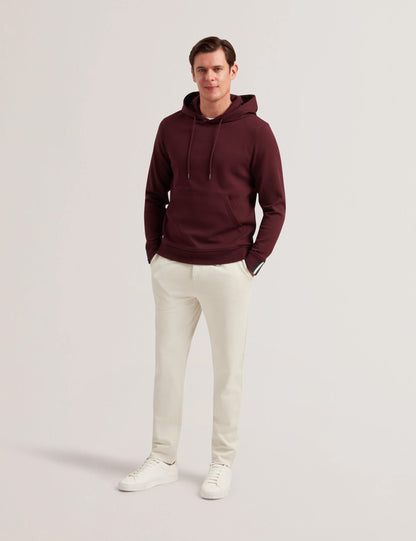 Ted Baker DROTOW - Logo Detail Cotton Blend Hoodie MAROON