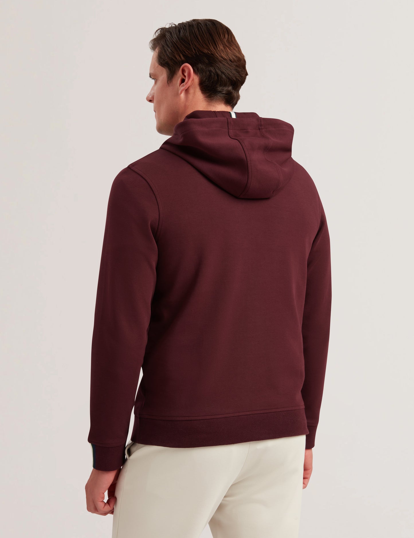 Ted Baker DROTOW - Logo Detail Cotton Blend Hoodie MAROON