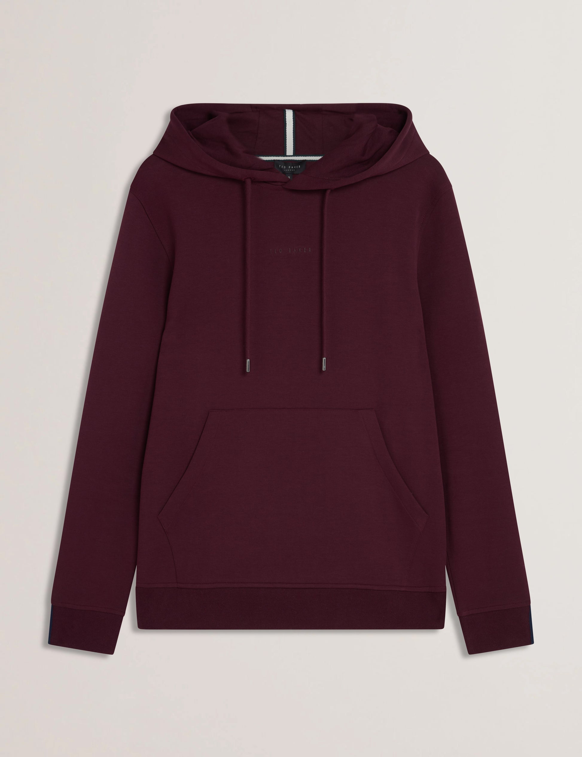 Ted Baker DROTOW - Logo Detail Cotton Blend Hoodie MAROON