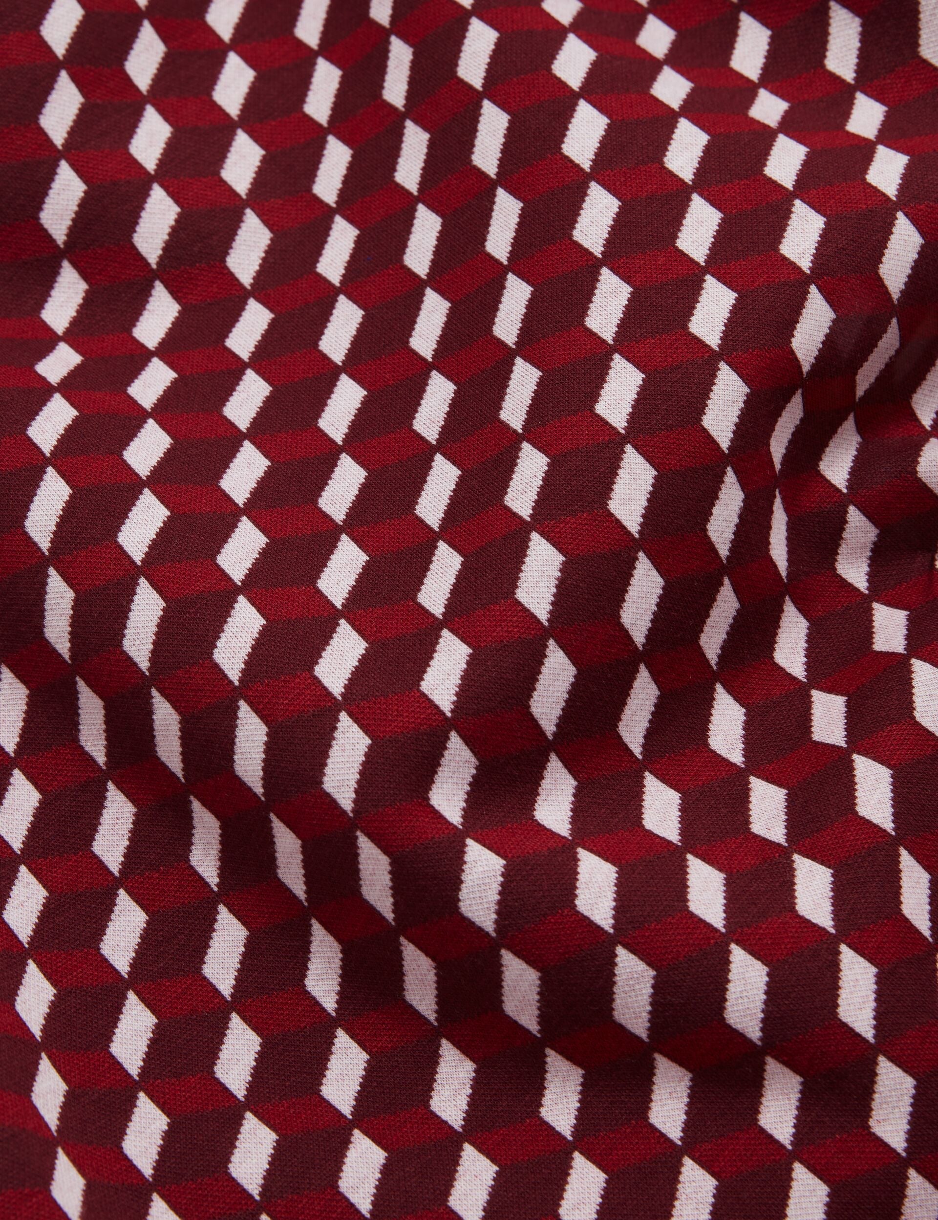 Ted Baker ARDYN Geometric Jacquard Knit T-Shirt MAROON