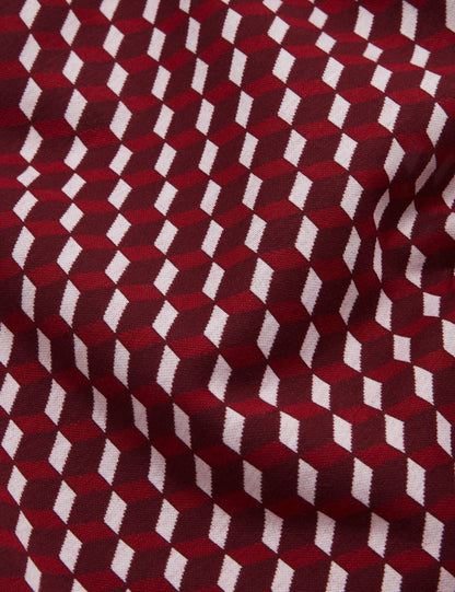 Ted Baker ARDYN Geometric Jacquard Knit T-Shirt MAROON